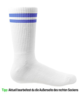 Socken selber gestalten: dein Foto oder Logo auf Sportsocken White/Blue