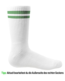 Socken selber gestalten: dein Foto oder Logo auf Sportsocken White/Green