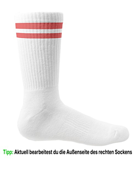 Socken selber gestalten: dein Foto oder Logo auf Sportsocken White/Red