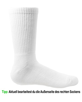 Socken selber gestalten: dein Foto oder Logo auf Sportsocken White/White