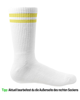 Socken selber gestalten: dein Foto oder Logo auf Sportsocken White/Yellow