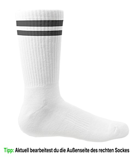 Socken selber gestalten: dein Foto oder Logo auf Sportsocken White/Black