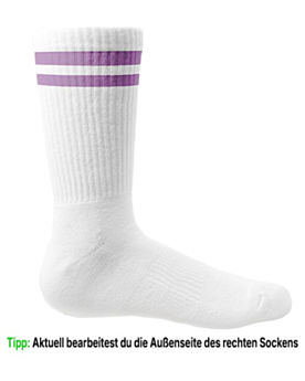 Socken selber gestalten: dein Foto oder Logo auf Sportsocken White/Lilac