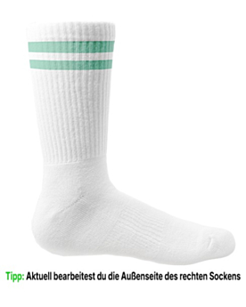 Socken selber gestalten: dein Foto oder Logo auf Sportsocken White/Mint