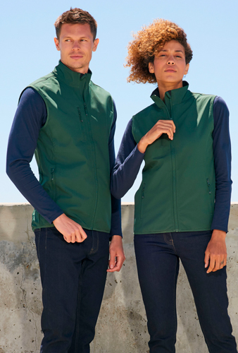 Nachhaltige Herren Softshellweste aus recyceltem Polyester